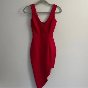 Boohoo Jay Crepe Wrap Asymmetric Bodycon Dress